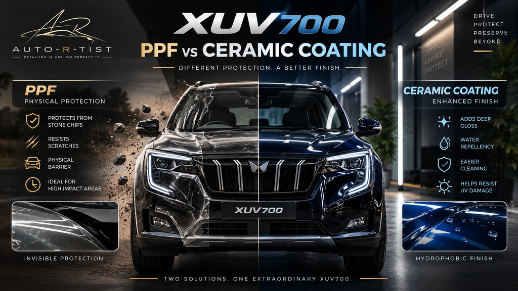 Mahindra XUV700 PPF vs ceramic coating comparison