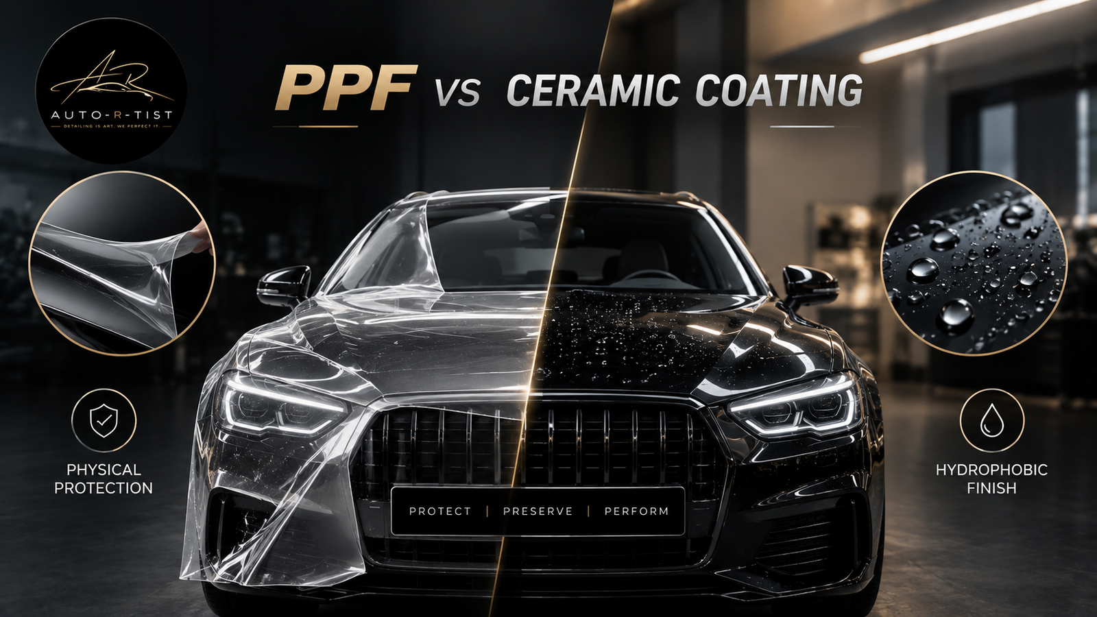 PPF vs ceramic coating: physical protection compared with a hydrophobic finish