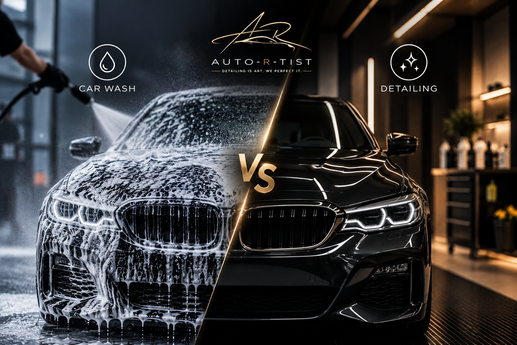 Car detailing vs car wash – comparison of deep vehicle cleaning, restoration and protection services