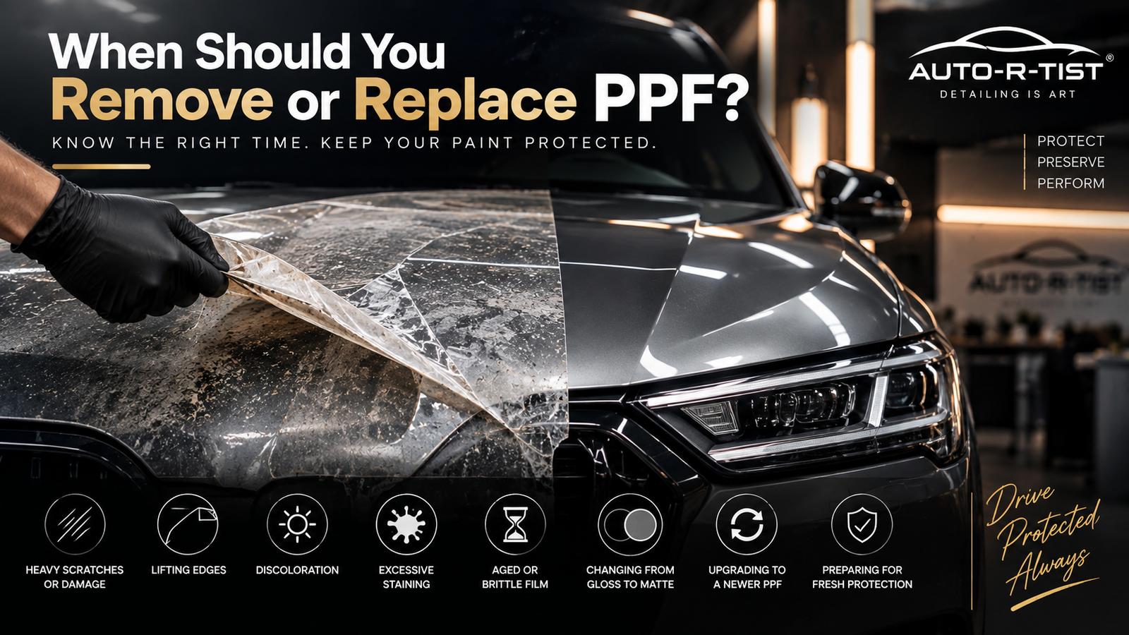 When should you remove or replace PPF? Signs such as scratches, lifting edges and discolouration