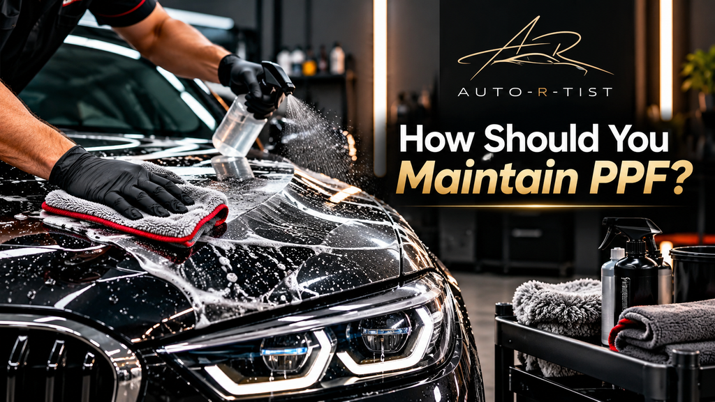 Professional PPF maintenance and car cleaning with a microfiber towel