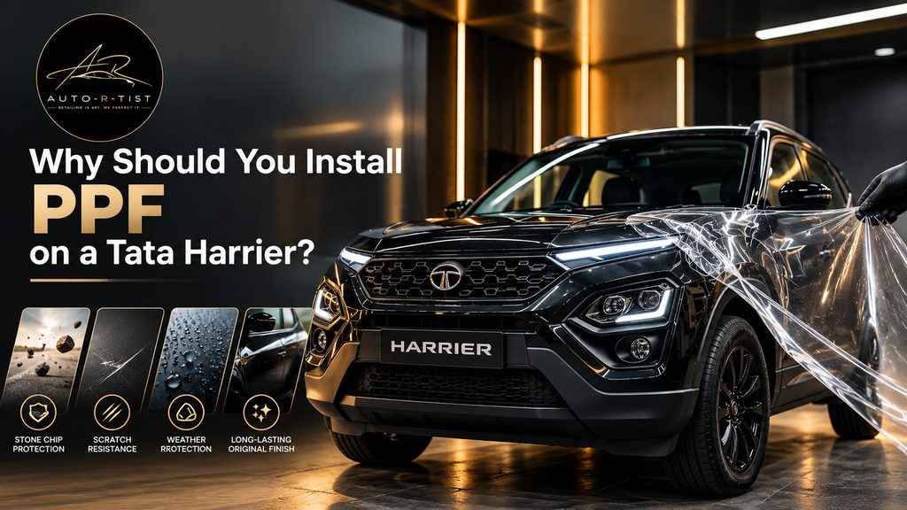 Tata Harrier PPF installation for paint protection by Auto-R-Tist