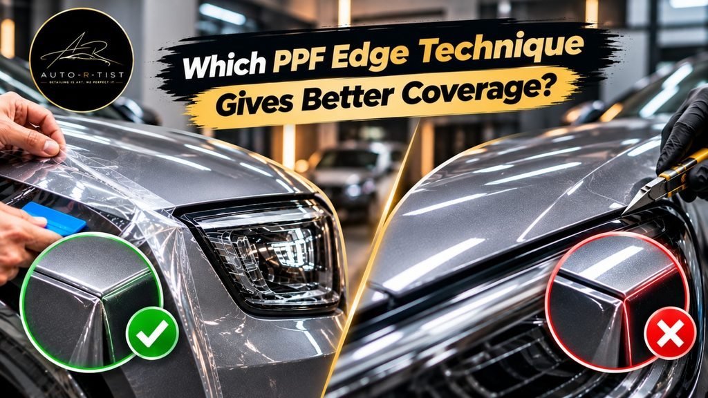 PPF edge wrapping for seamless Paint Protection Film installation